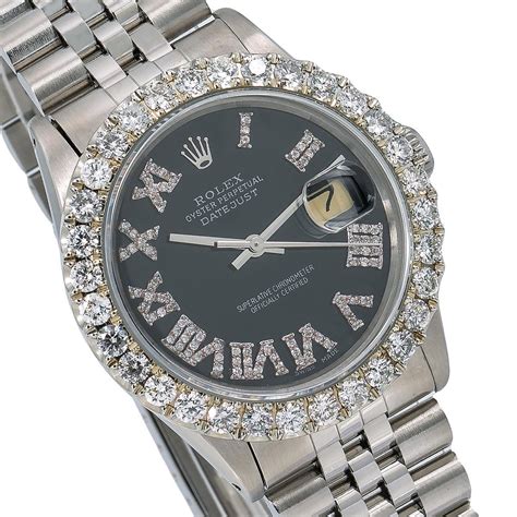 rolex oyster perpetual diamond datejust 36|rolex 36mm datejust diamond bezel.